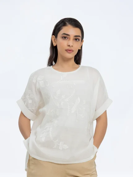 Embroidered Western Top -707