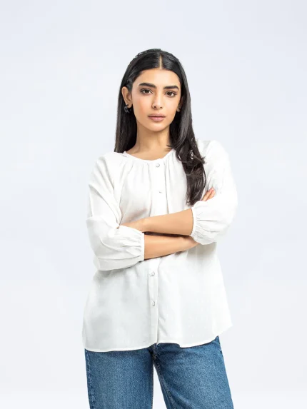 Button Down Western Top-708