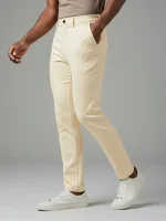 Louis Vicaci Lycra Stretchy Slim Fit Pent For Men-Light Peach-352