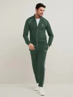 Louis Vicaci Fleece Zipper Tracksuit For Men-Green Melange-332