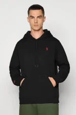Rph Luren Polo script icon logo Men's Fleece Hoodie-314 - Image 3