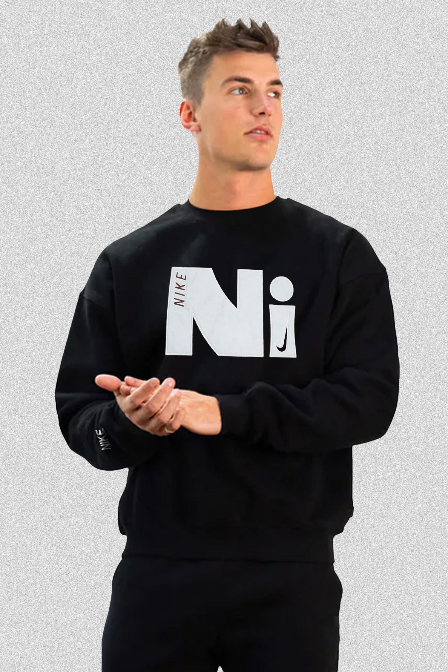 BLK-8_097cee7c-3398-46c7-88d0-b2a42a913e04 Nke Minimal Block Round Neck Imported Men's Sweatshirt-326 - Image 1