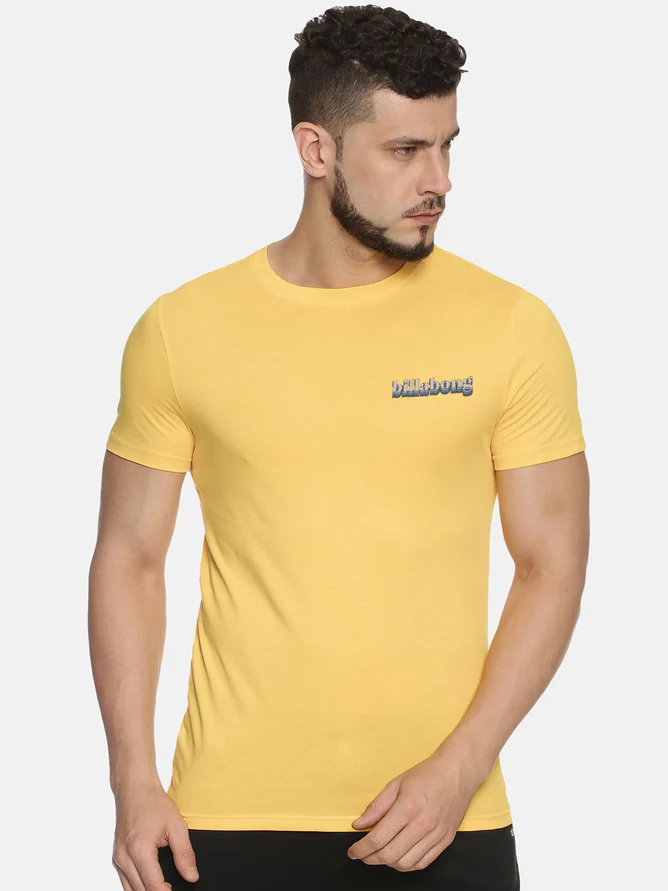 BilabongSingleJerseyCrewNeckTeeShirtForMen-Yellow-BE13274_1_668x891 Bilabong Single Jersey Crew Neck Tee Shirt For Men-Yellow-343 - Image 1