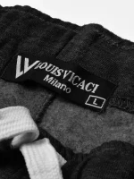 Louis Vicaci Fleece Zipper Tracksuit For Men-Charcoal Melange-331 - Image 2