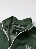 Louis Vicaci Fleece Zipper Tracksuit For Men-Green Melange-332 - Image 2