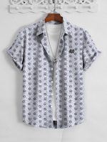 Click to expand Massimo Dutti Premium Casual Shirt For Men-White with Allover Print-347