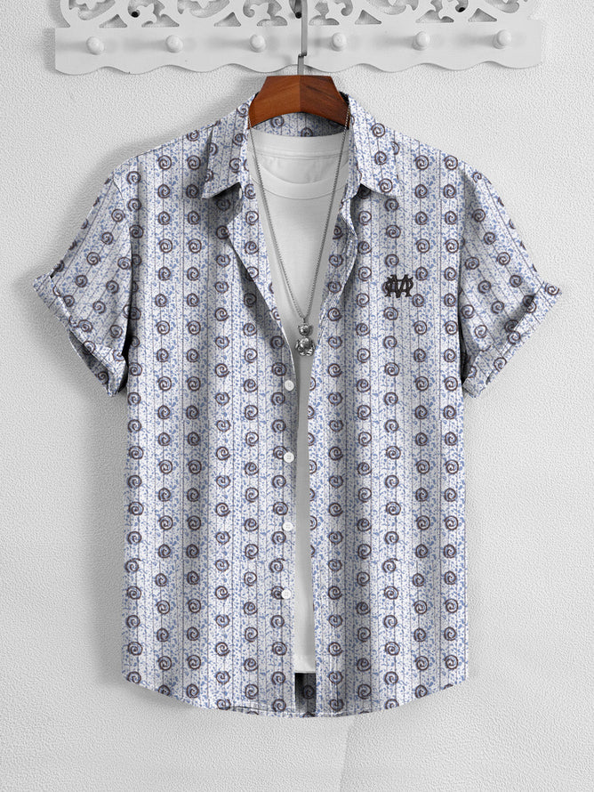 MassimoDuttiPremiumCasualShirtForMen-WithwithAlloverPrint-BE1376_1_668x891 Click to expand Massimo Dutti Premium Casual Shirt For Men-White with Allover Print-347 - Image 1
