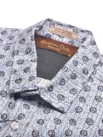 Click to expand Massimo Dutti Premium Casual Shirt For Men-White with Allover Print-347 - Image 2