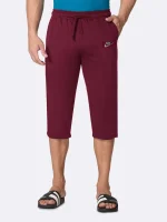 NK Fleece 3 Quarter Short For Men-Maroon-3-333 - Image 2
