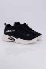 men stylish black sports shoes-571