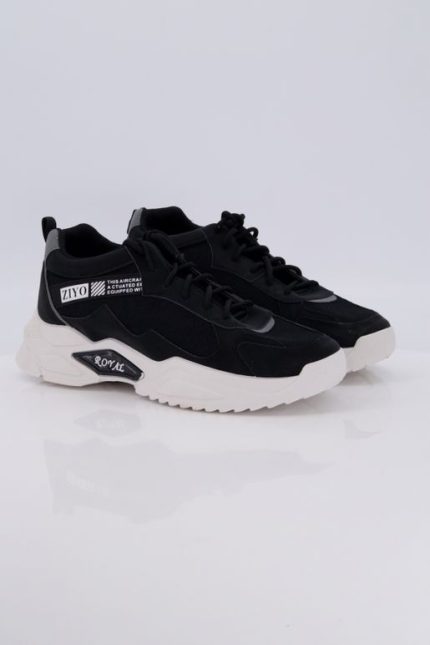 men stylish black sports shoes-571