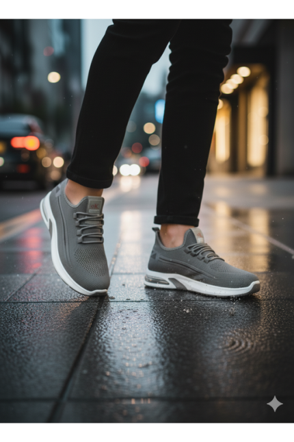men's taupe knit sneaker-512