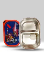 Iron Man Stainless Steel Divided Lunch Box with Spoon-135 - Image 2