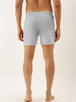 Rib Boxer Short For Men-Grey Melange-377 - Image 2