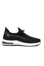 men's black-green knit sneakers-511 - Image 2