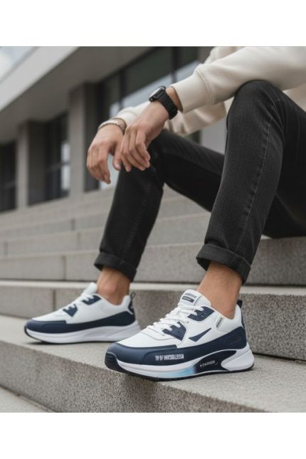 men's blue-white sport sneakers-509