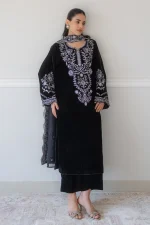 Stitched 3 Piece - Velvet - Noir-1052 - Image 2