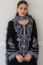 Stitched 3 Piece - Velvet - Noir-1052