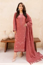 3 Piece - Premium Embroidered Dhanak Wool-1049 - Image 2