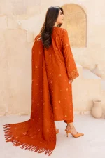 3 Piece - Premium Embroidered Dhanak Wool-1051 - Image 3
