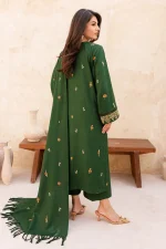 3 Piece - Premium Embroidered Dhanak Wool-1050 - Image 3