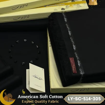 American Soft Cotton ( Unstitched ) ( BLACK )-1201