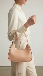 Beige Formal Shoulder Bag For Women-1314
