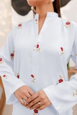 white women trendy embroidered 2pc set-1006 - Image 4