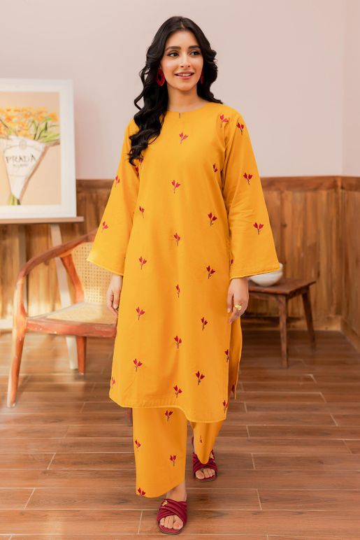 img-4660_1709892079-707542907714 yellow women trendy embroidered 2pc set-1013 - Image 1