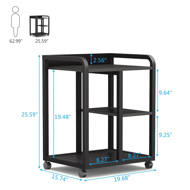 Rolling Home Office Side Table Trolley-1542 - Image 3