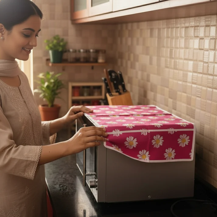 Oven_Cover_1 Microwave Cover with Pockets-1533 - Image 1
