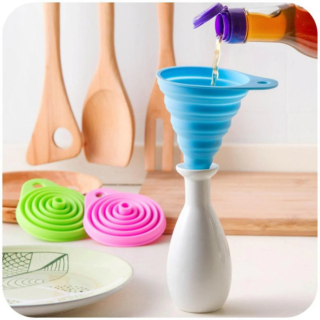 Silicone_Funnel_2 Collapsible Silicone Foldable Funnel-1540 - Image 1